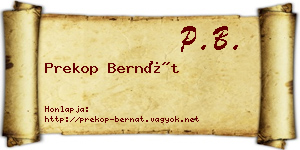 Prekop Bernát névjegykártya